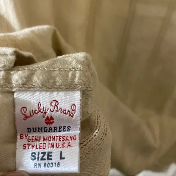 3/$18 Lucky Brand Dungarees Vintage Y2K Button Down Short Sleeve Shirt Large - Picture 5 of 5